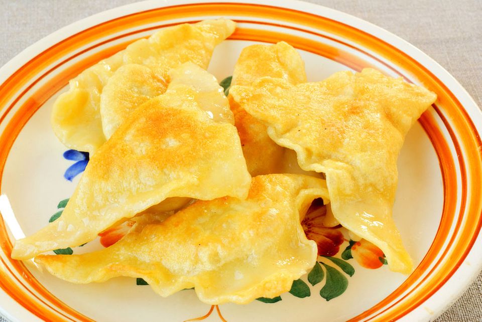 "Fleischiges" Gericht: Mit Rindfleisch gefüllte Kreplach "Fleischiges" Gericht: Mit Rindfleisch gefüllte Kreplach