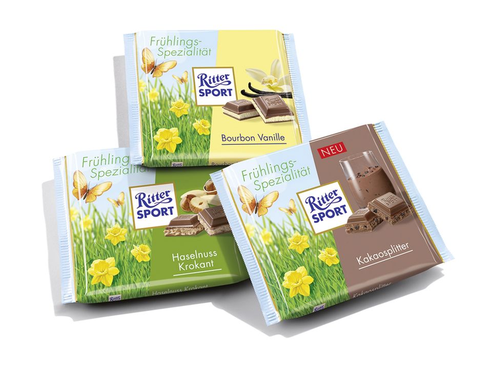 Frühlingsschokolade von Ritter Sport in drei Sorten Frühlingsschokolade von Ritter Sport in drei Sorten