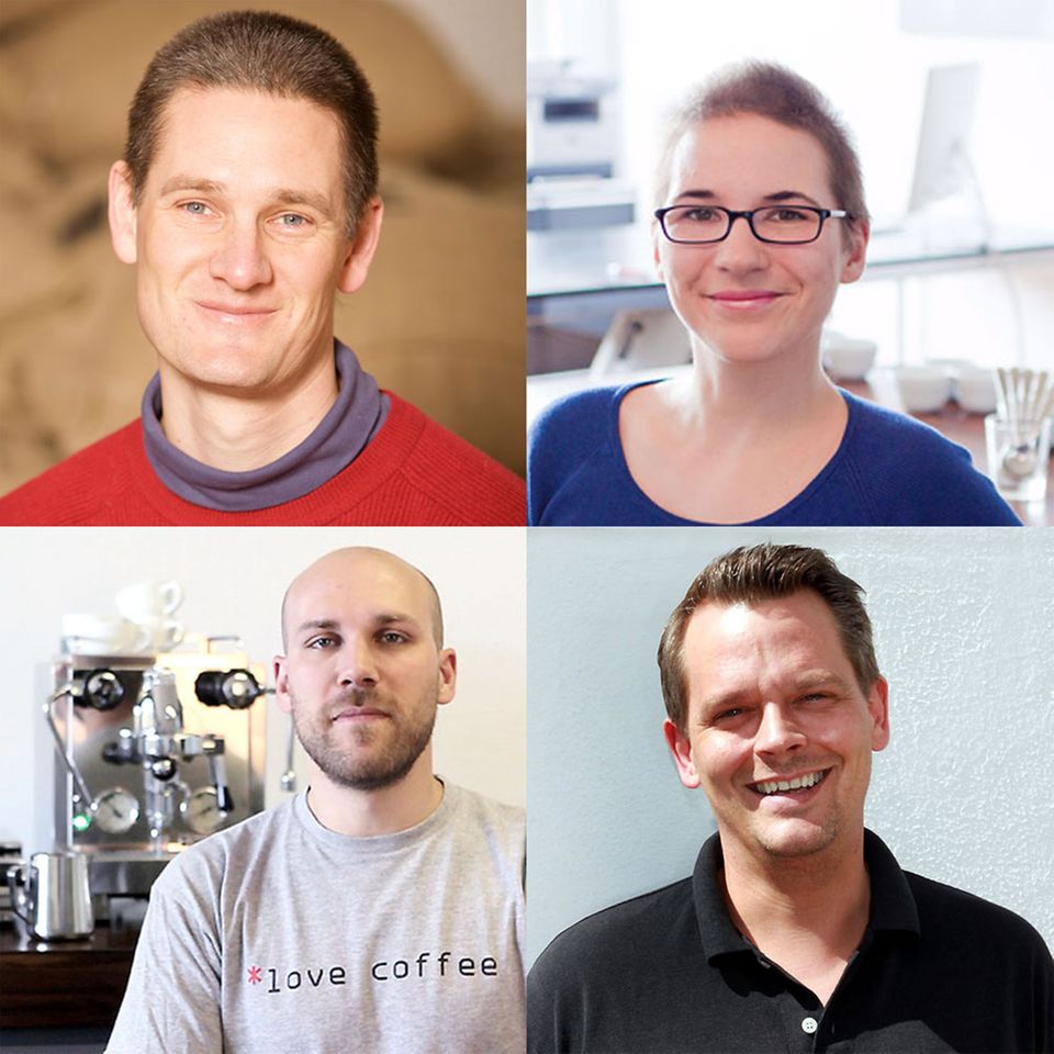 Das Team der Kaffeeschule Hamburg (von l. o. nach r. u.): Pingo Felsen, Steffi Hesse, Tolga Daglum, Georg Schwarz Das Team der Kaffeeschule Hamburg (von l. o. nach r. u.): Pingo Felsen, Steffi Hesse, Tolga Daglum, Georg Schwarz