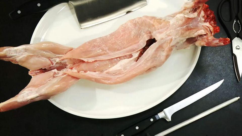 Ein Kaninchen zu zerlegen ist nicht schwer, wenn man die Kniffe kennt. Ein Kaninchen zu zerlegen ist nicht schwer, wenn man die Kniffe kennt.