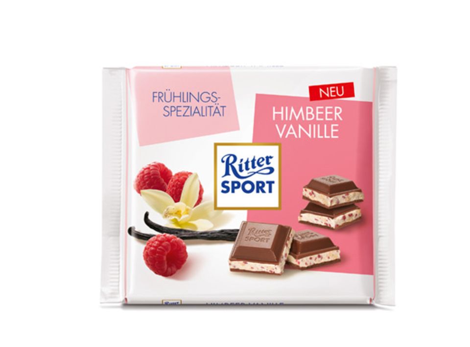 Himbeer-Vanillecreme oder knackige Haselnüsse: neue Frühlingssorten von Ritter Sport Himbeer-Vanillecreme oder knackige Haselnüsse: neue Frühlingssorten von Ritter Sport