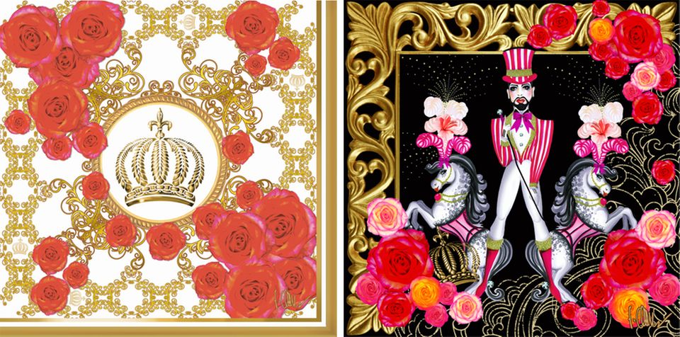 "Royal Rose" und "Mr Harald" aus der "Designs for Duni-Kollektion" von Harald Glööckler "Royal Rose" und "Mr Harald" aus der "Designs for Duni-Kollektion" von Harald Glööckler