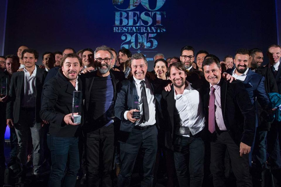 Die Gewinner der "World's Best Restaurants 2015": Die Rocas, M.Bottura und R.Redzepi