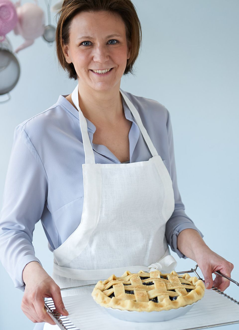 Marion Heidegger mit ihrem Blueberry Pie Marion Heidegger mit ihrem Blueberry Pie