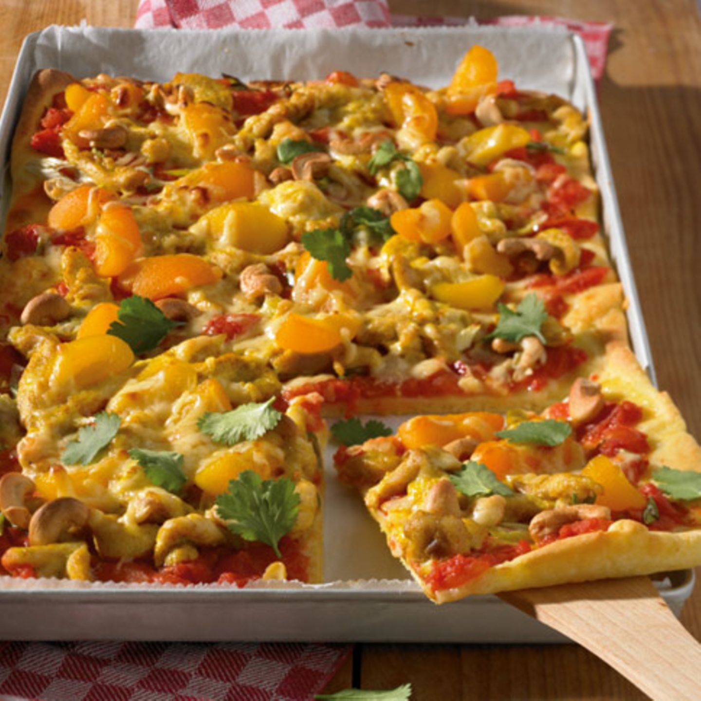 Hahnchen Curry Pizza Rezept Essen Und Trinken