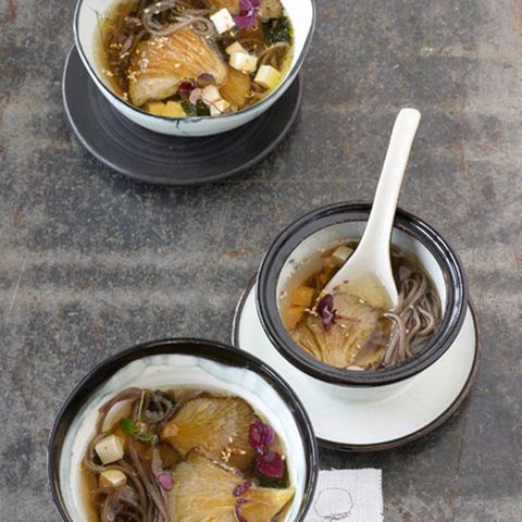 Asia-Suppe mit Austernpilzen