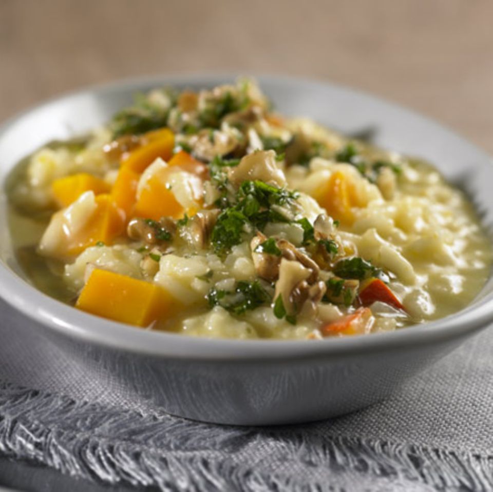 Kürbisrisotto mit Walnuss