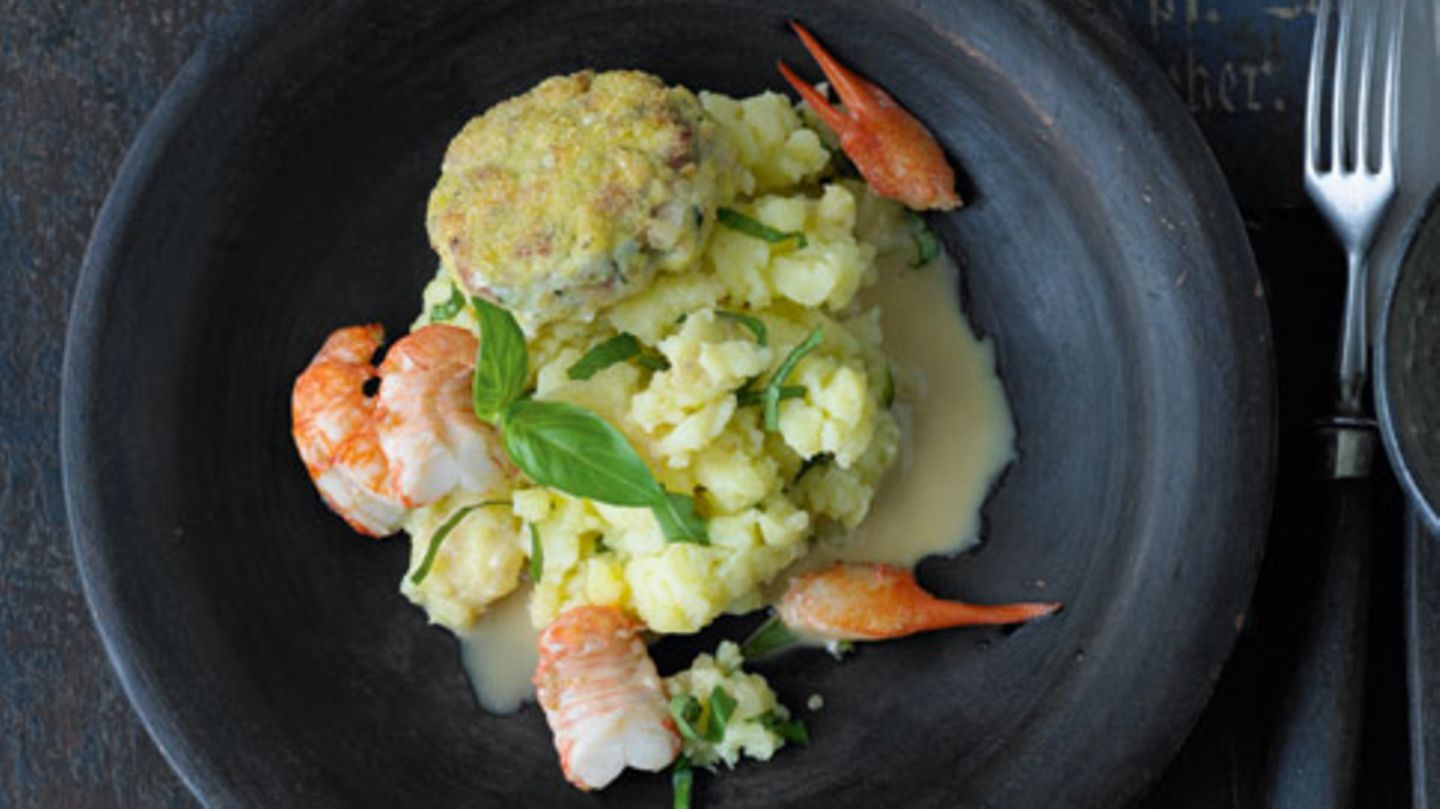 Aalfrikadellen mit Flusskrebsen Rezept