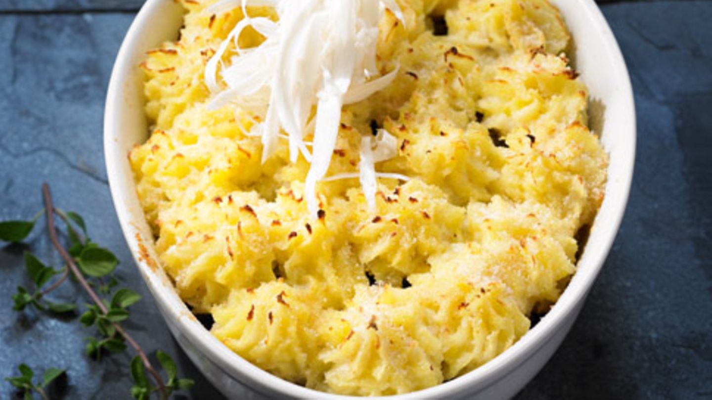 Wildauflauf mit Kartoffeln-Sellerie-Püree Rezept