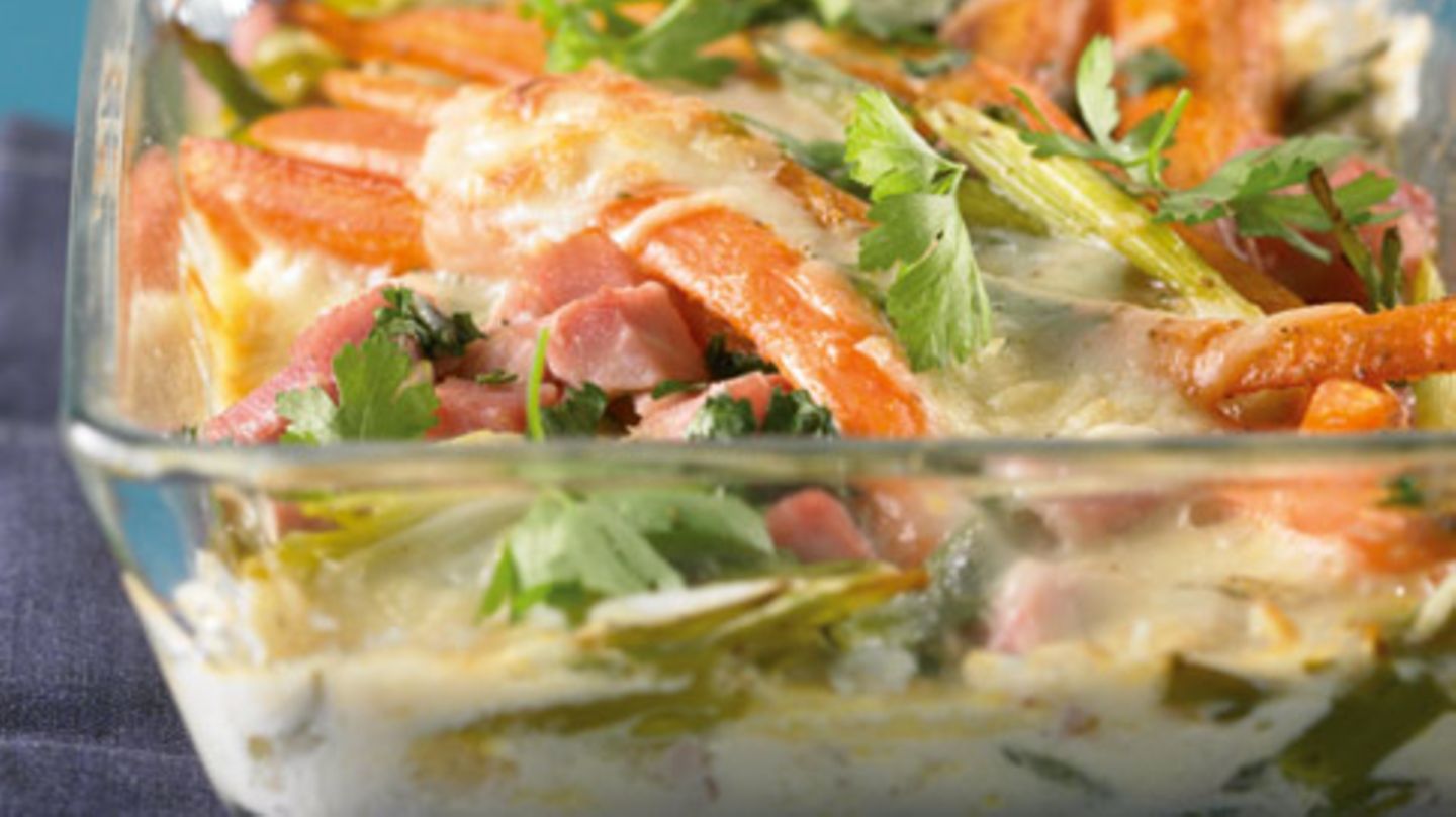 Möhrenauflauf mit Schinken Rezept