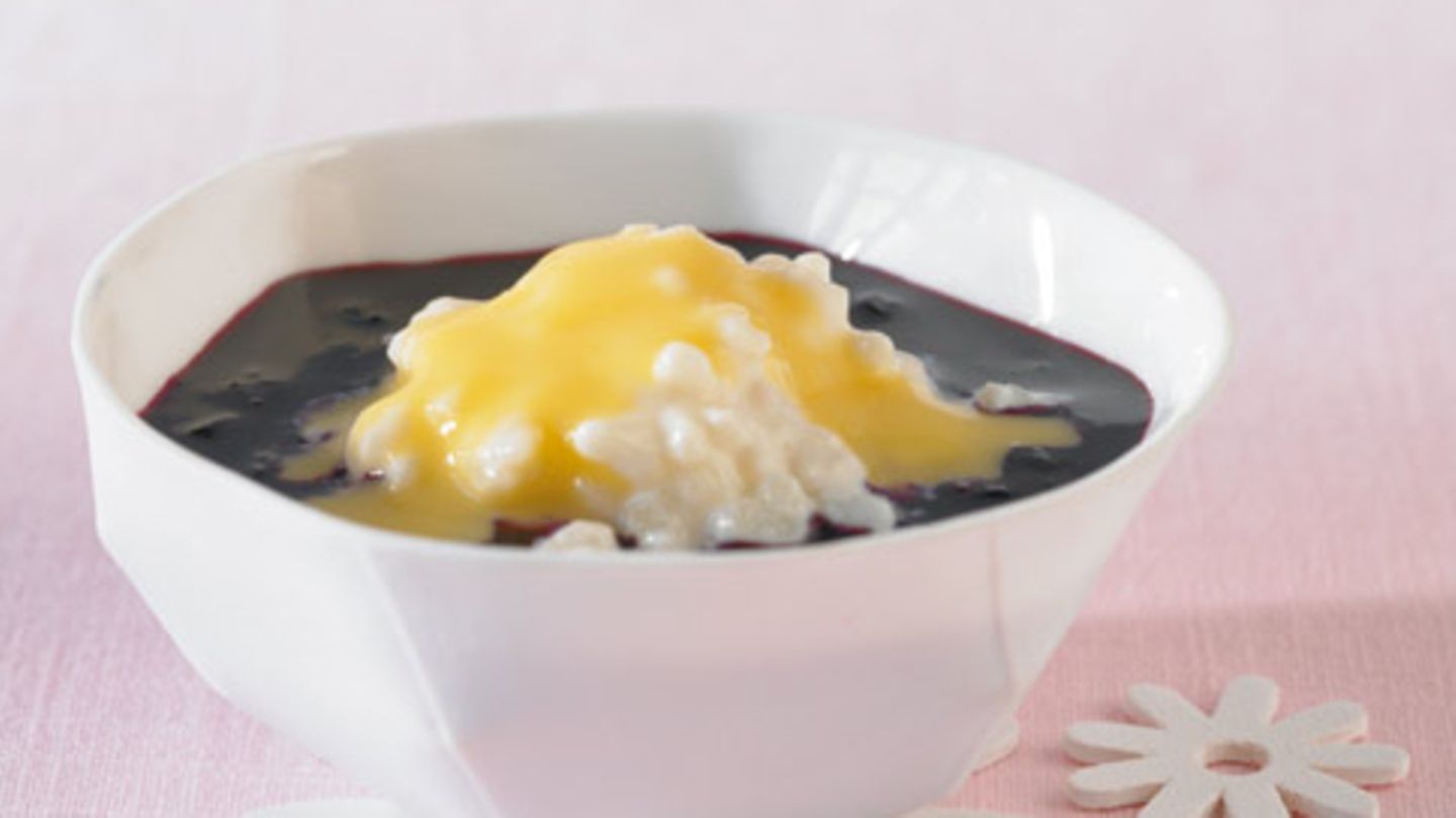Milchreis mit Heidelbeerkompott und Eierlikör Rezept