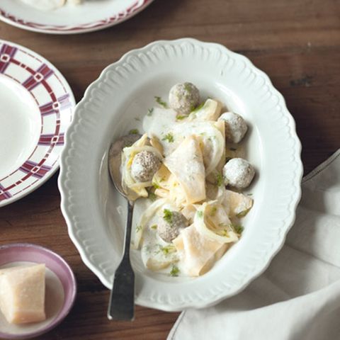 Fazzoletti mit Parmesansauce und Fenchel