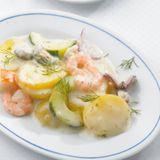 Kartoffelragout mit Meeresfrüchten