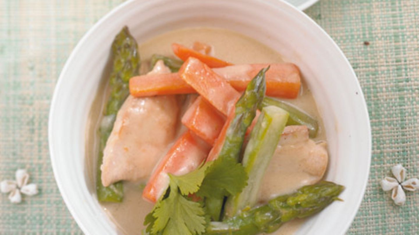 Kokoshühnchen mit Spargel Rezept