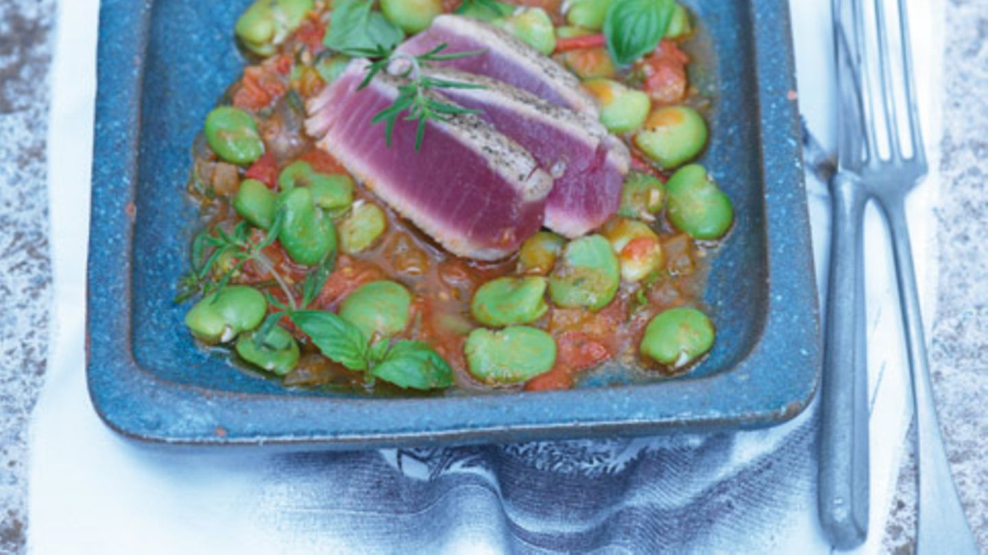 Dicke Bohnen mit Thunfisch Rezept