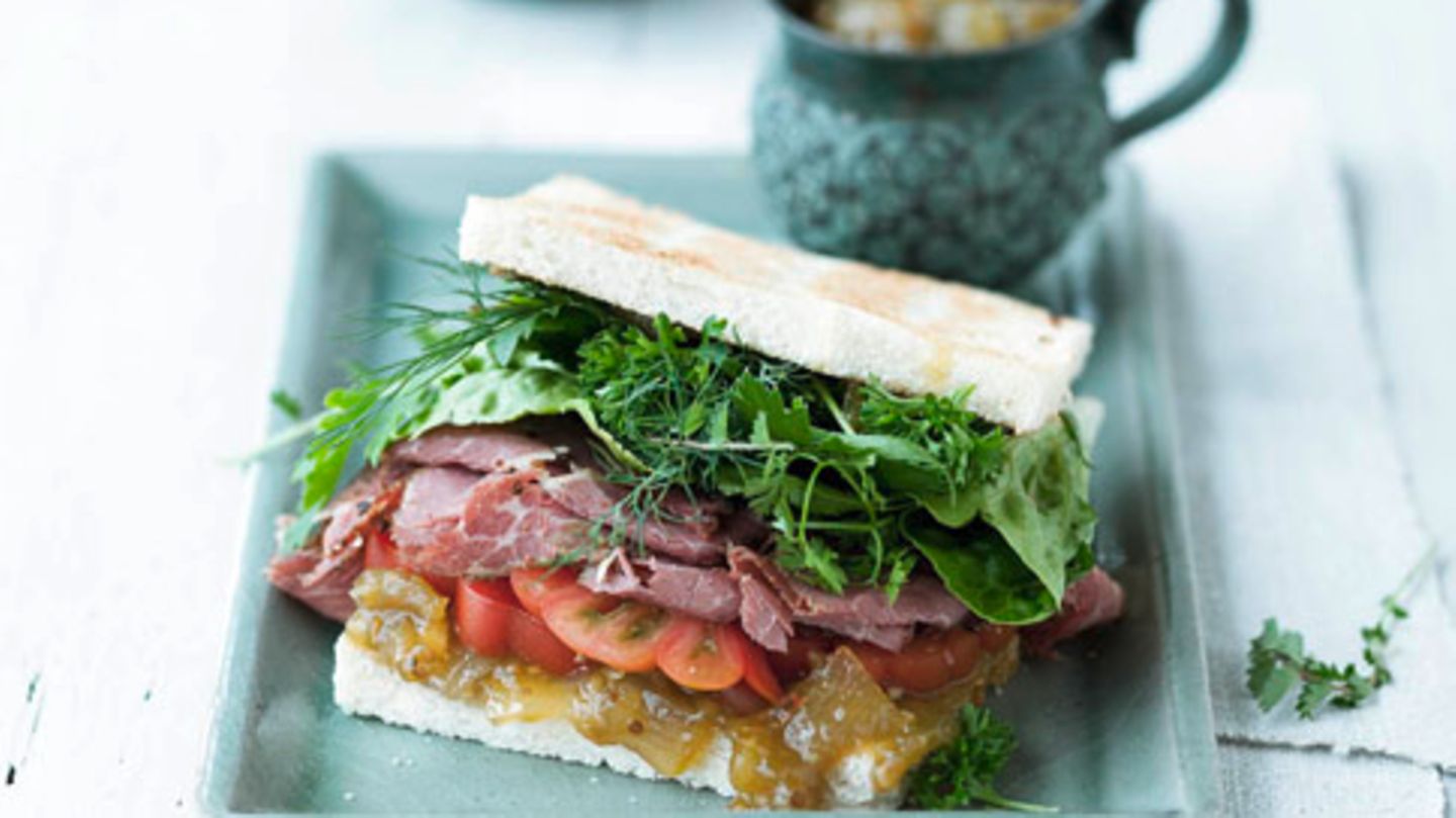 Sandwich mit grünem Tomaten-Relish Rezept