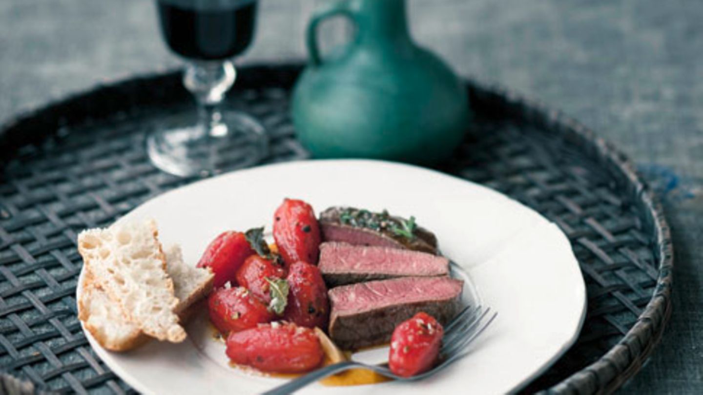 Confierte Tomaten mit Hüftsteaks Rezept