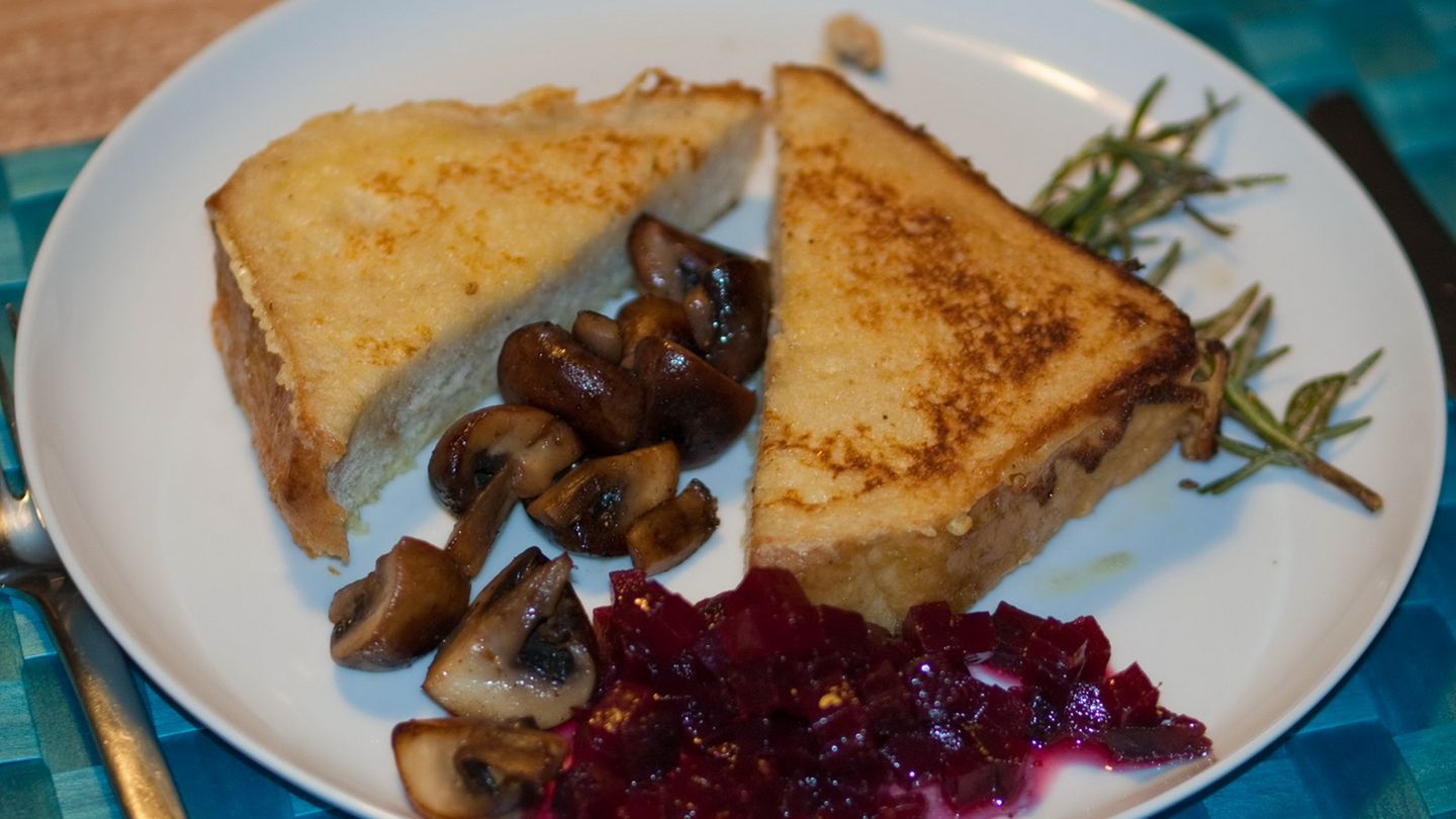 French Toast mit Kräuterseitlingen Rezept