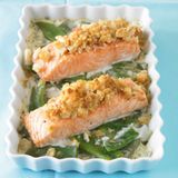 Bohnen-Lachs-Gratin
