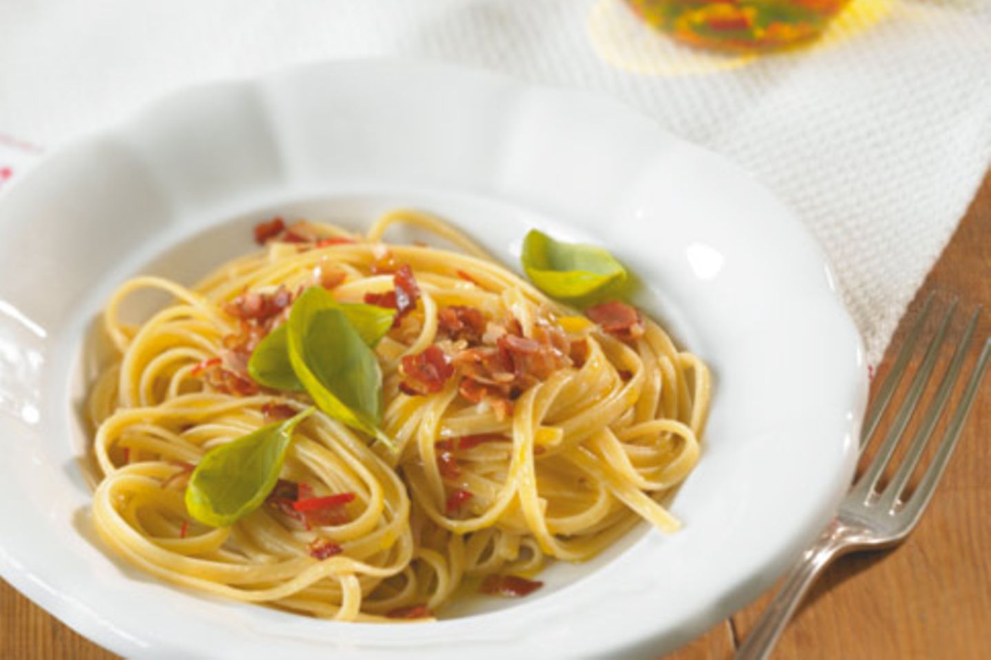 Aglio Olio Mit Speck Rezept Essen Und Trinken