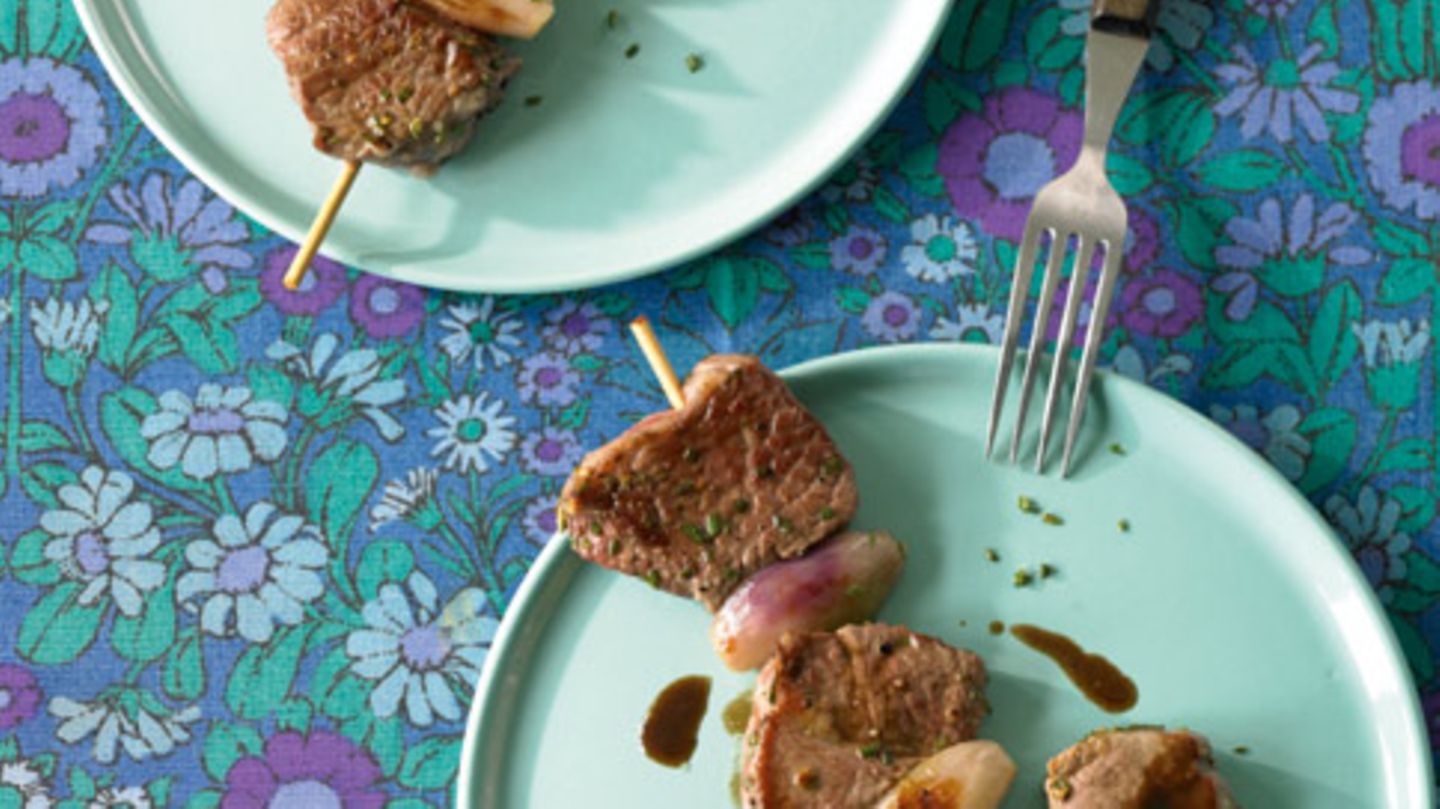 Lamm-Spieß mit Schalotten Rezept