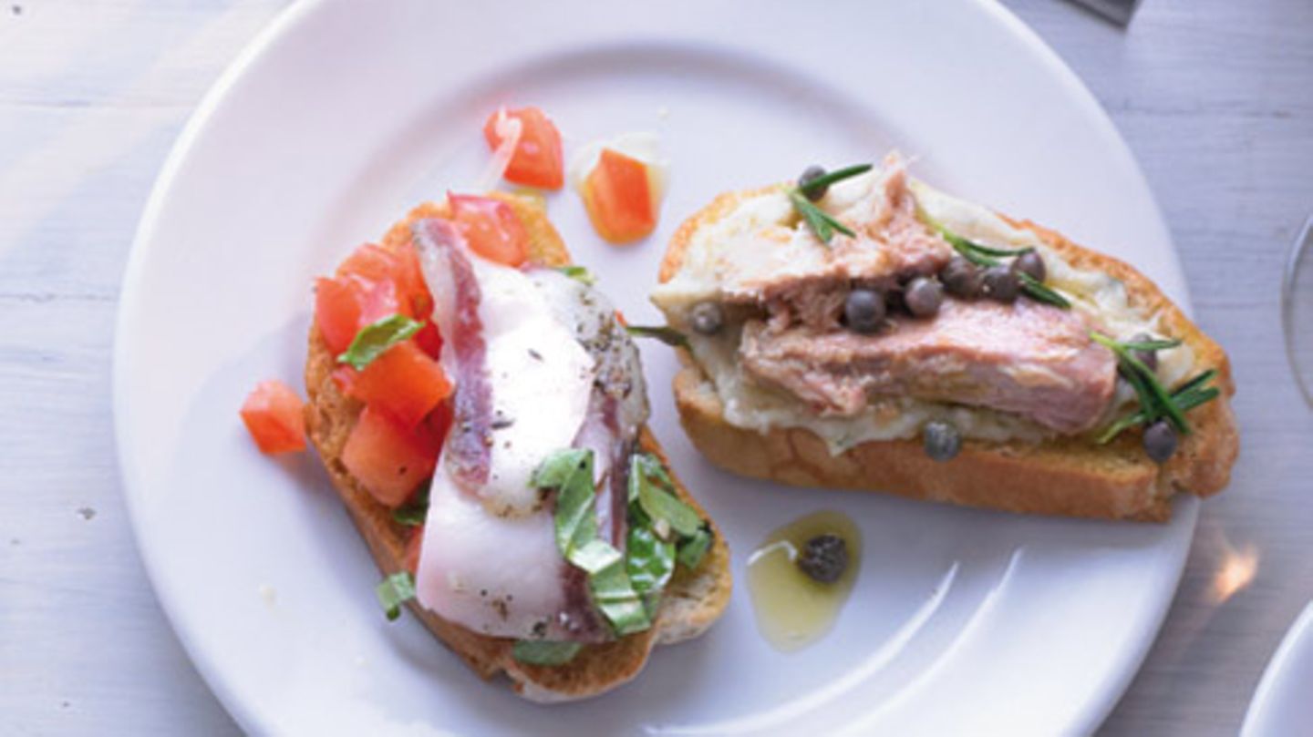 Bruschette mit Bohnen und Thunfisch Rezept