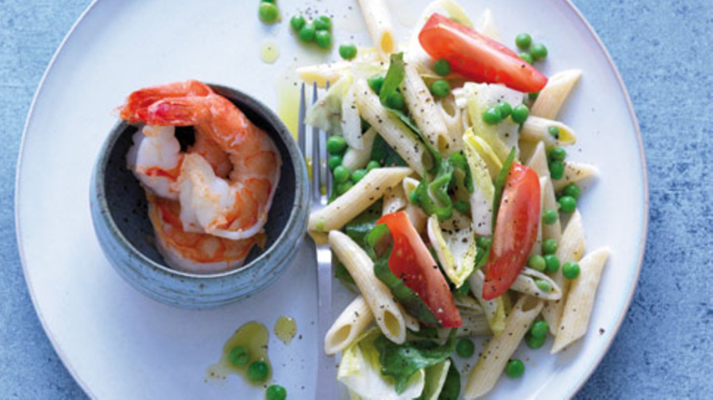 Penne rigate mit Garnelen und Sauerampfer Rezept