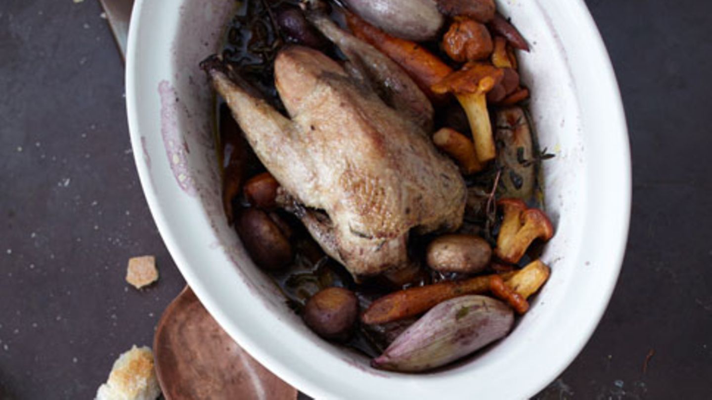 Rebhuhn mit Pilzen Rezept