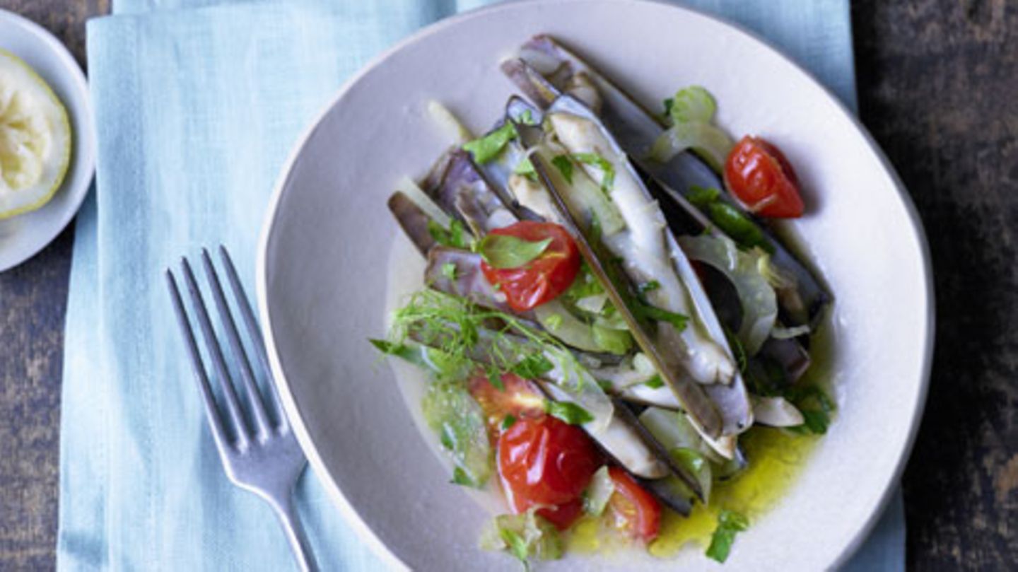 Gedünstete Schwertmuscheln Rezept