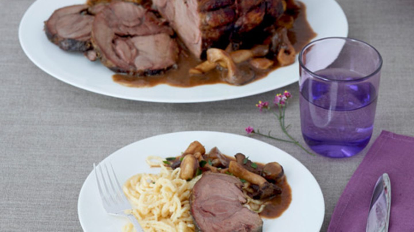 Geschmorte Wildschweinschulter mit Spätzle Rezept