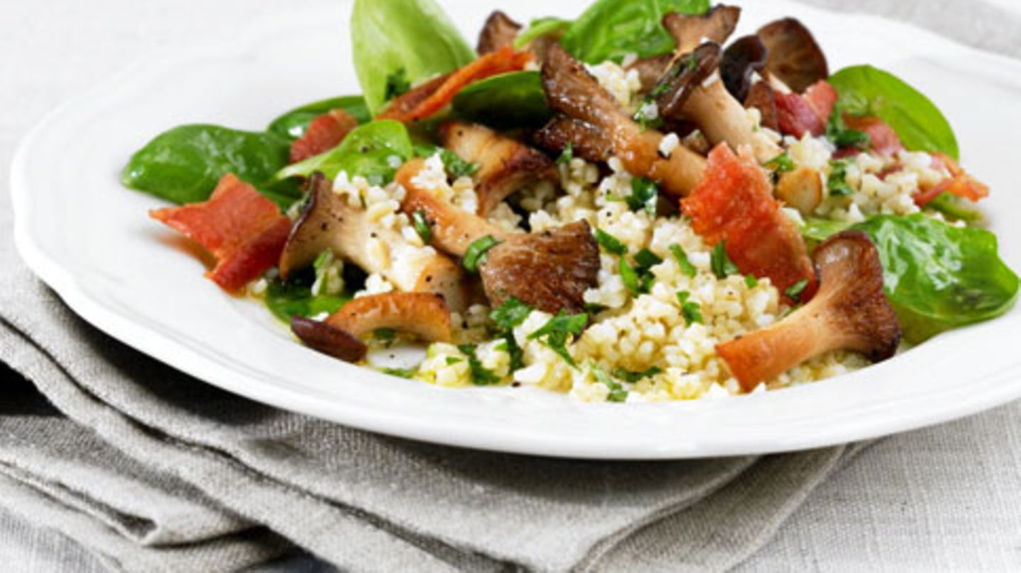 Bulgursalat mit Kräuterseitlingen Rezept
