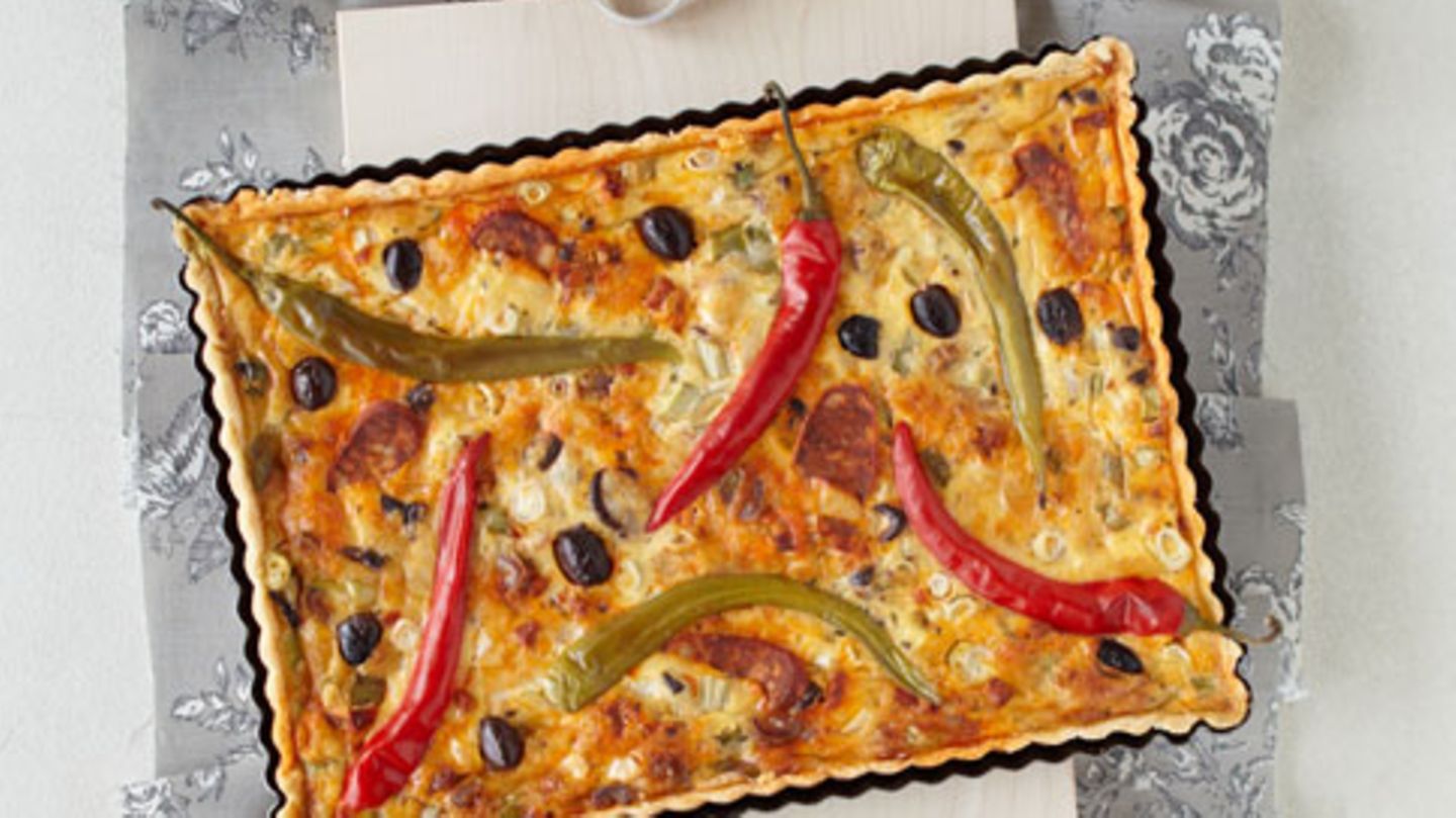 Chorizo-Quiche und Pinienkern-Vinaigrette Rezept