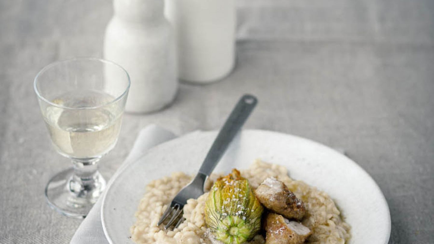Risotto mit gefüllter Zucchiniblüte Rezept