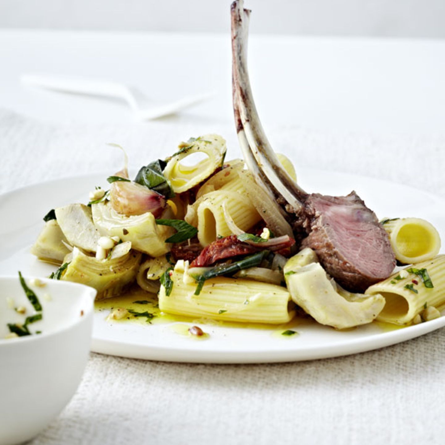 Rigatoni mit Artischocken und Mangold