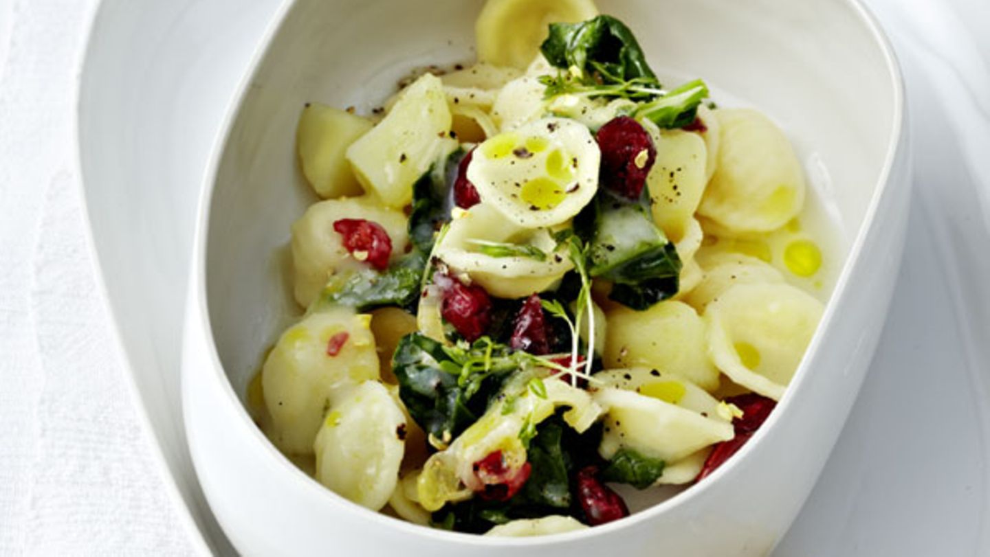 Orecchiette in Kartoffel-Kresse-Fond Rezept