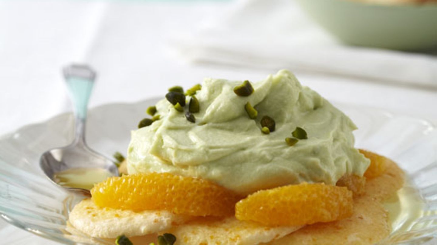 Avocadocreme mit Orangen-Löffelbiskuits Rezept