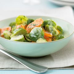 Möhren-Rosenkohl-Gemüse