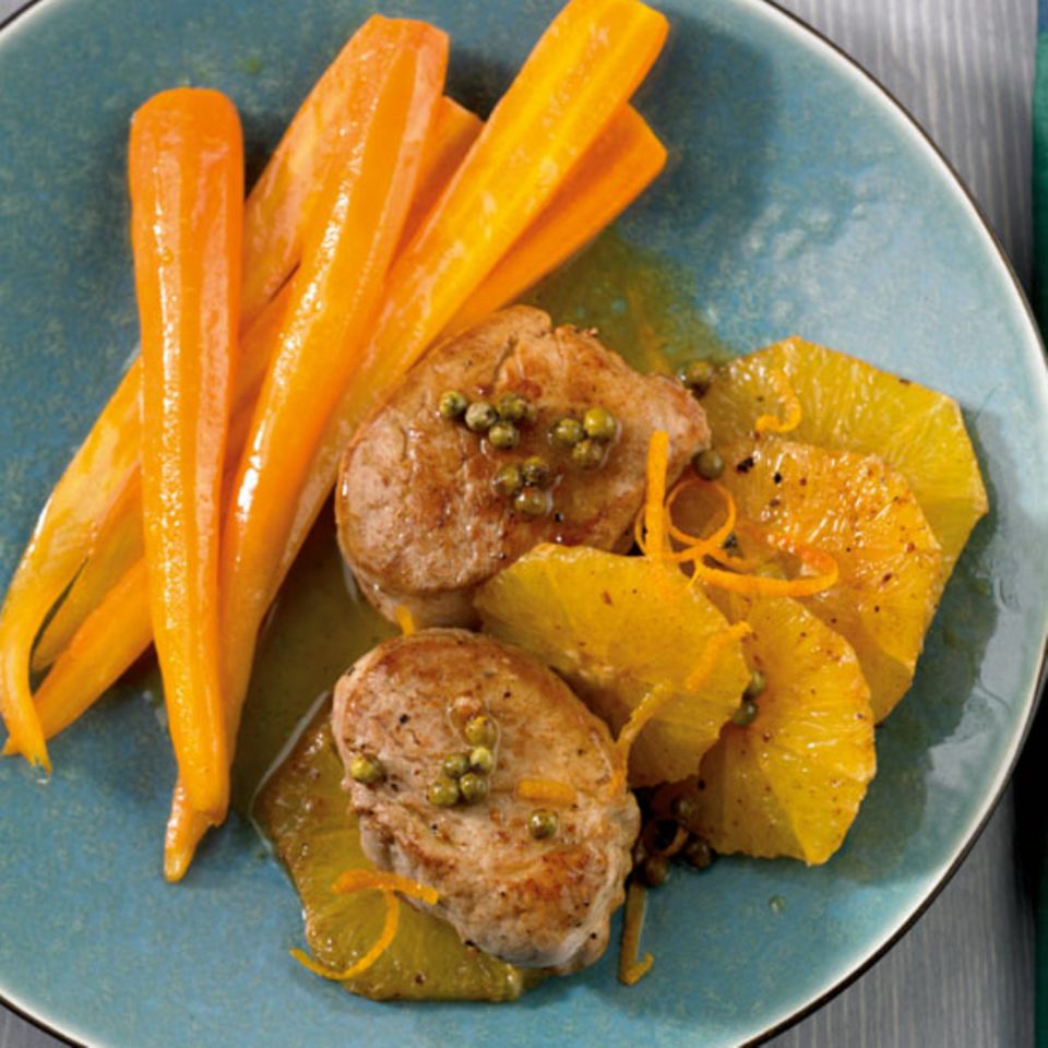 Schweinemedaillons à l`orange Rezept - [ESSEN UND TRINKEN]