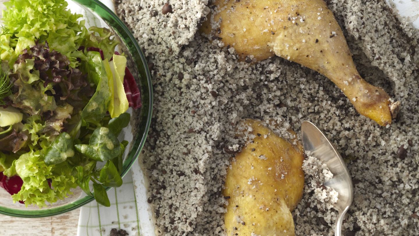 Blattsalat mit Kaffee-Huhn Rezept