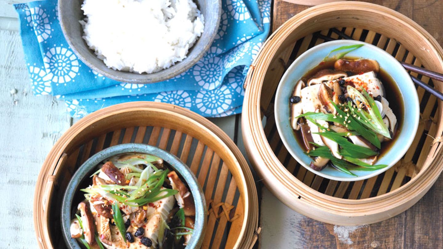 Seidentofu mit Shiitakepilzen Rezept
