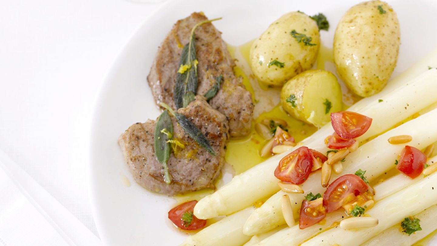 Spargel mit Zitronen-Schnitzel Rezept