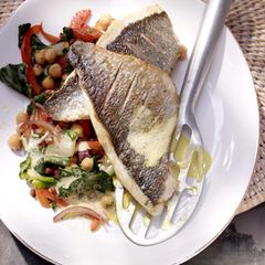 Gebratene Dorade mit Mangoldgemüse