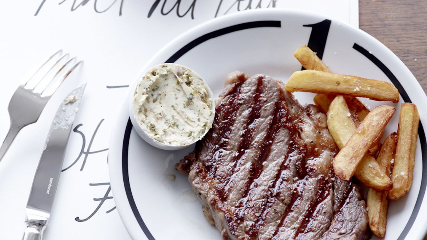 Steak frites mit Sardellenbutter Rezept