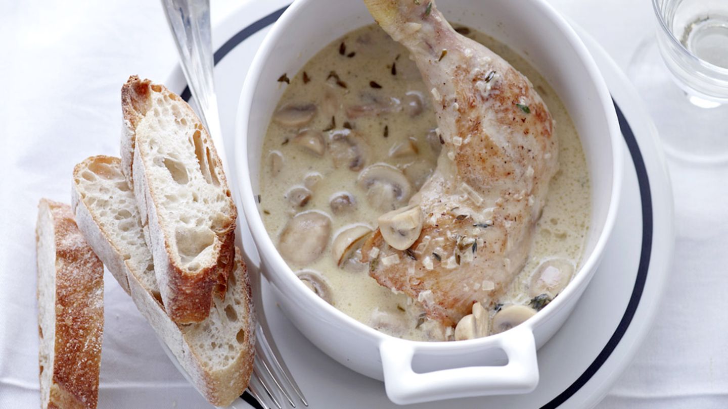 Hähnchenkeulen in Riesling Rezept