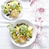 Kartoffel-Gurken-Salat mit Ziegenkäse