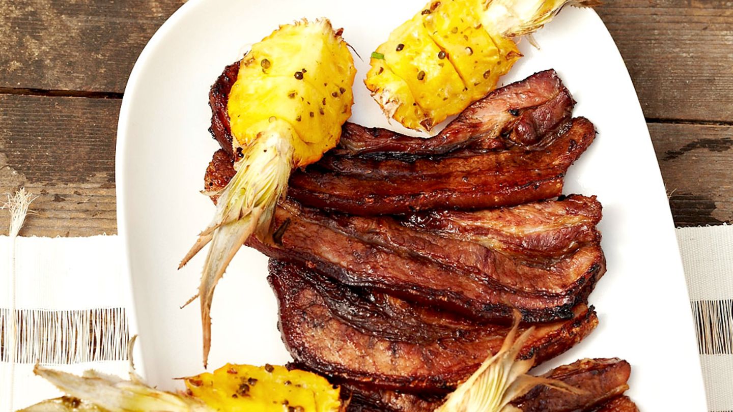 Ananas mit Pfeffer-Honig-Glasur Rezept