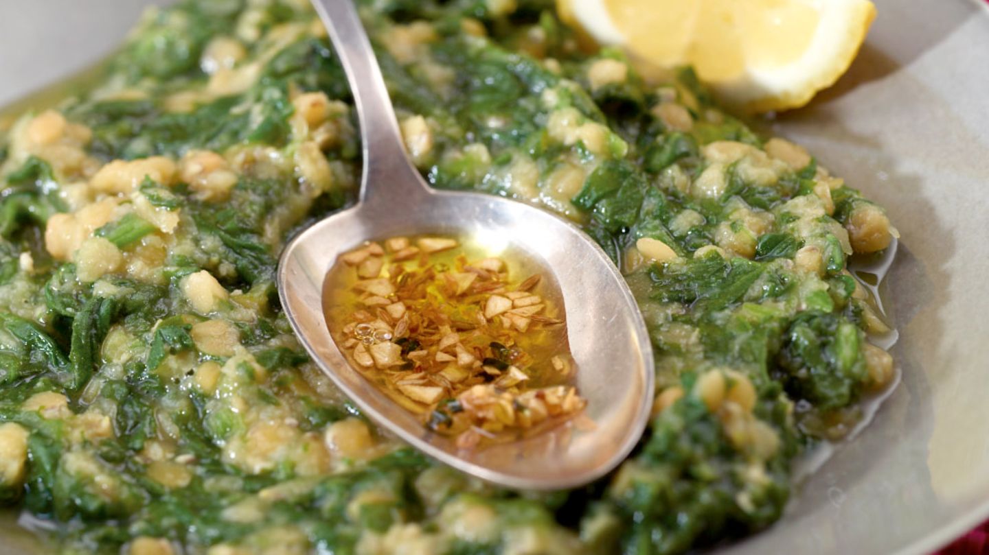 Spinat mit Linsen Rezept