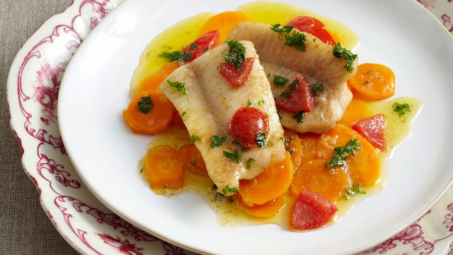 Forelle mit Möhren und Selleriepüree Rezept