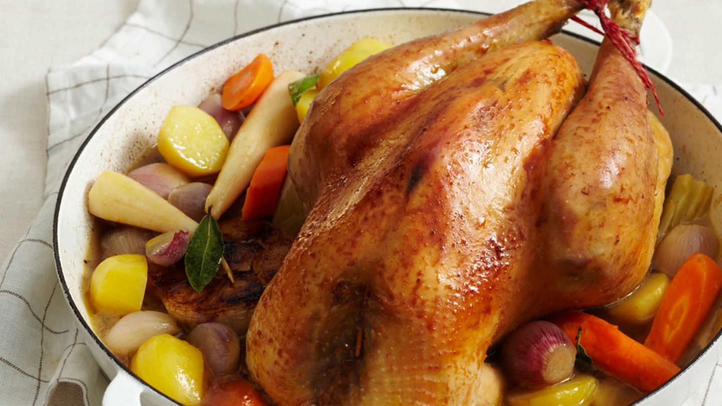 Bresse-Poularde mit Ofengemüse Rezept - [ESSEN UND TRINKEN]