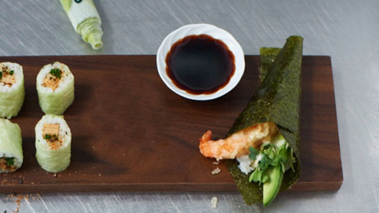 Handrolle mit Tempura-Garnele Rezept
